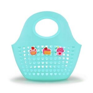 New! Target Bullseye Playground Silicone Basket Aqua Blue w/ 3 charms